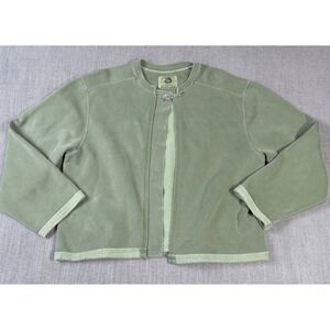 Authentic Pigment Fleece Cardigan Jacket Sage Green Garment Dyed‎ Large R3 52